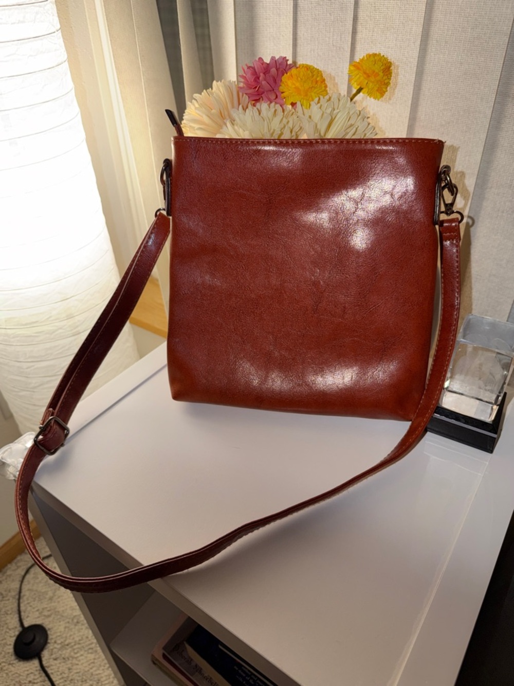 Classic Brown Leather Crossbody Bag